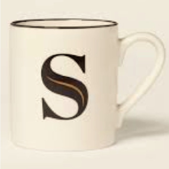 THRESHOLD Monogram S Letter Stoneware Coffee Tea Mug Cup 16 oz - Picture 2 of 9